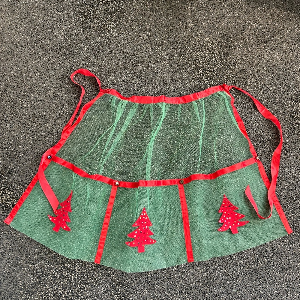 💝Vintage 50’ Green and Red Christmas Apron